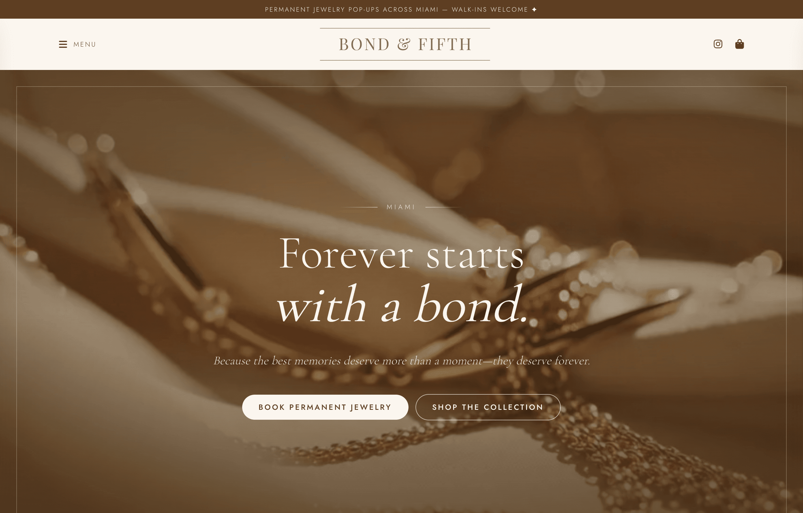 Permanent Jewelry website designed and built by XWHY Studio