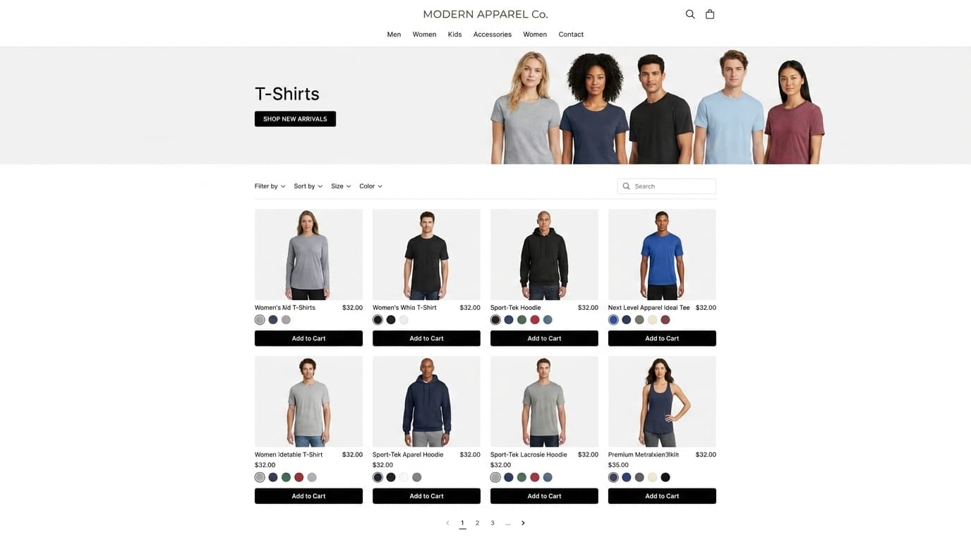 Apparel Store website designed and built by XWHY Studio
